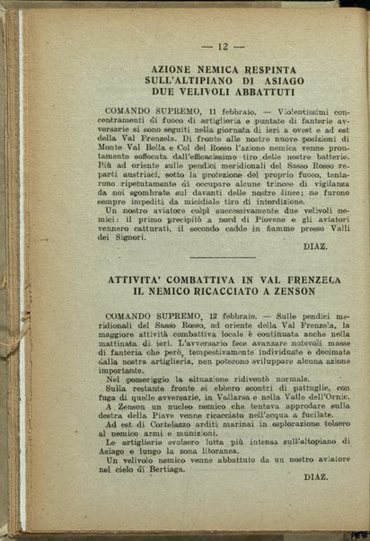 Il diario della nostra guerra : bollettini ufficiali dell'esercito e della marina